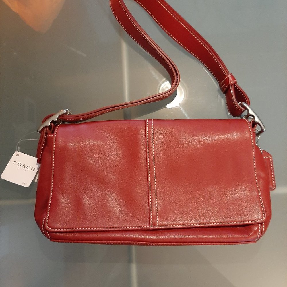 Brand New with Tags  Coach Demi Flap Red Purse